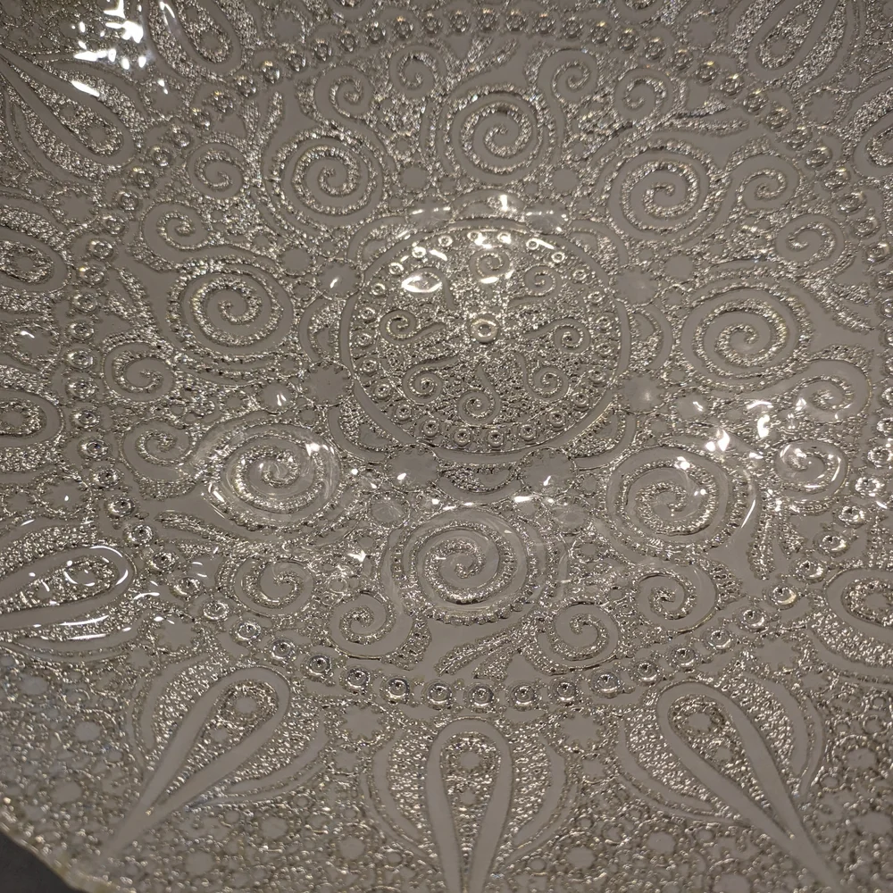Elegant Silver Decorative Glass Bowl 13.5